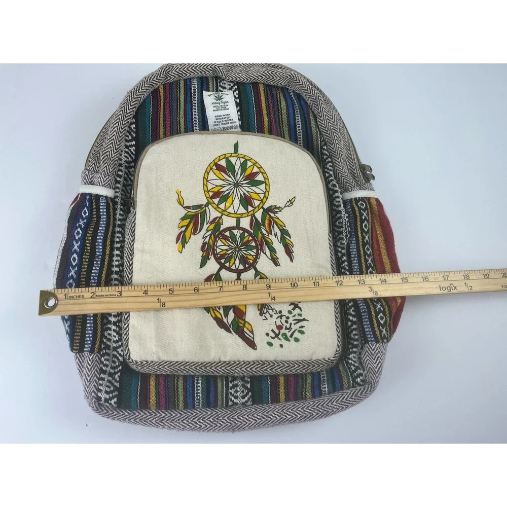 Dream Catcher Hemp Backpack | Eco Friendly | Boho | Handmade | Unisex | Nepal